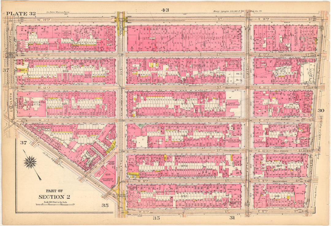 Manhattan, New York 1916 Plate 032 (from Vol. 1)
