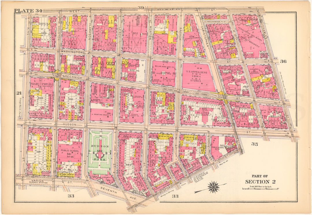 Manhattan, New York 1916 Plate 034 (from Vol. 1)