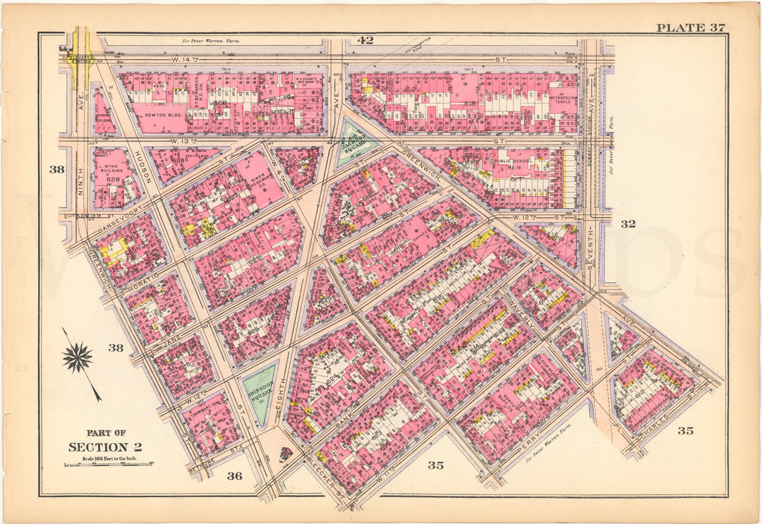 Manhattan, New York 1916 Plate 037 (from Vol. 1)