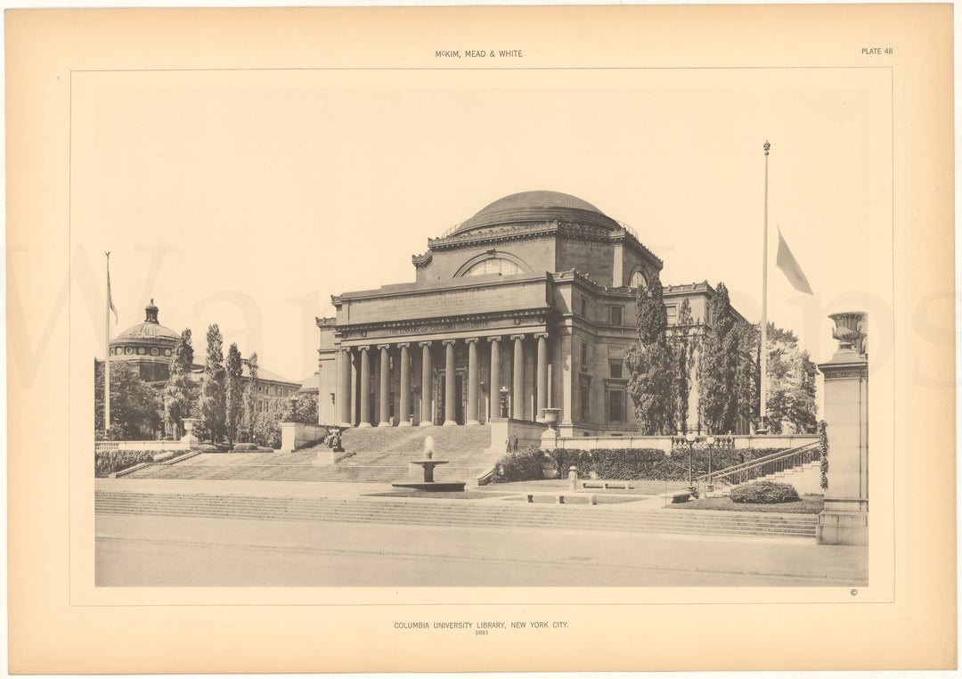 McKim, Mead & White Plate 048: Columbia University Library, New York, NY 1893
