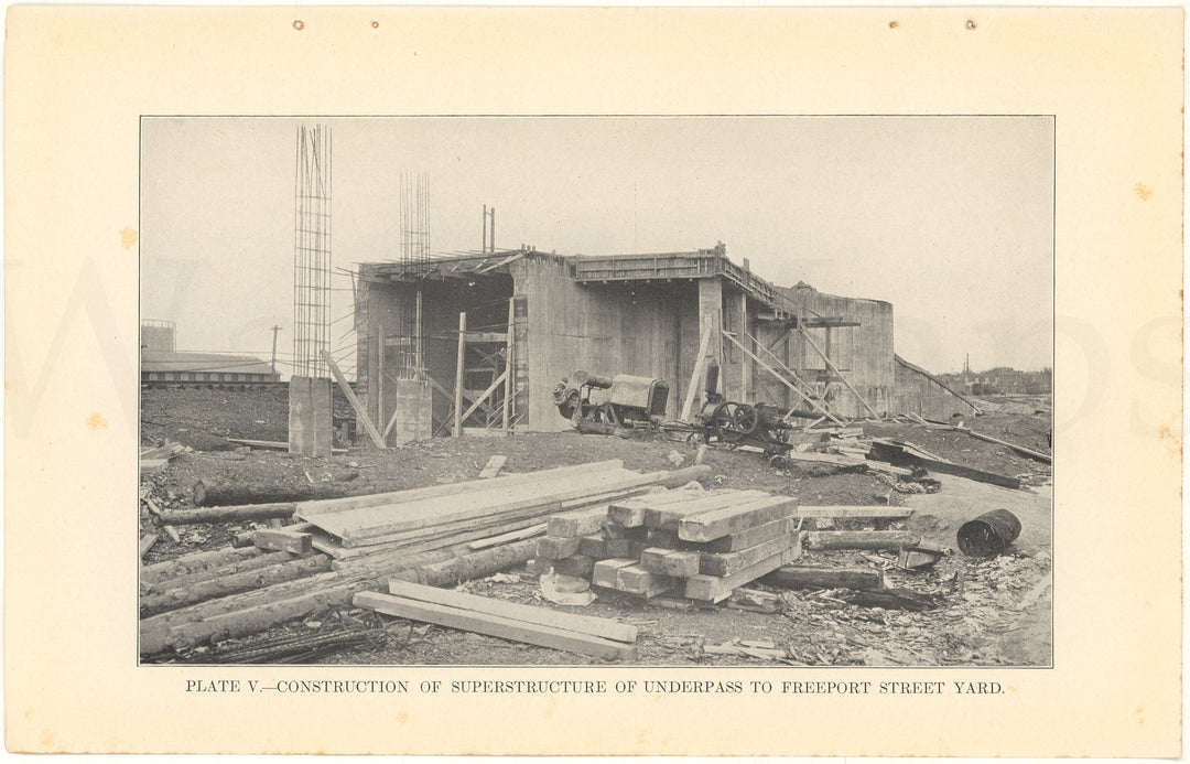 BTD Report 1926 Plate 05: Dorchester Tunnel Extension Construction at Freeport Street Yard