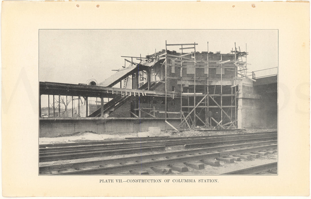 BTD Report 1926 Plate 07: Dorchester Tunnel Extension Construction at Columbia Station