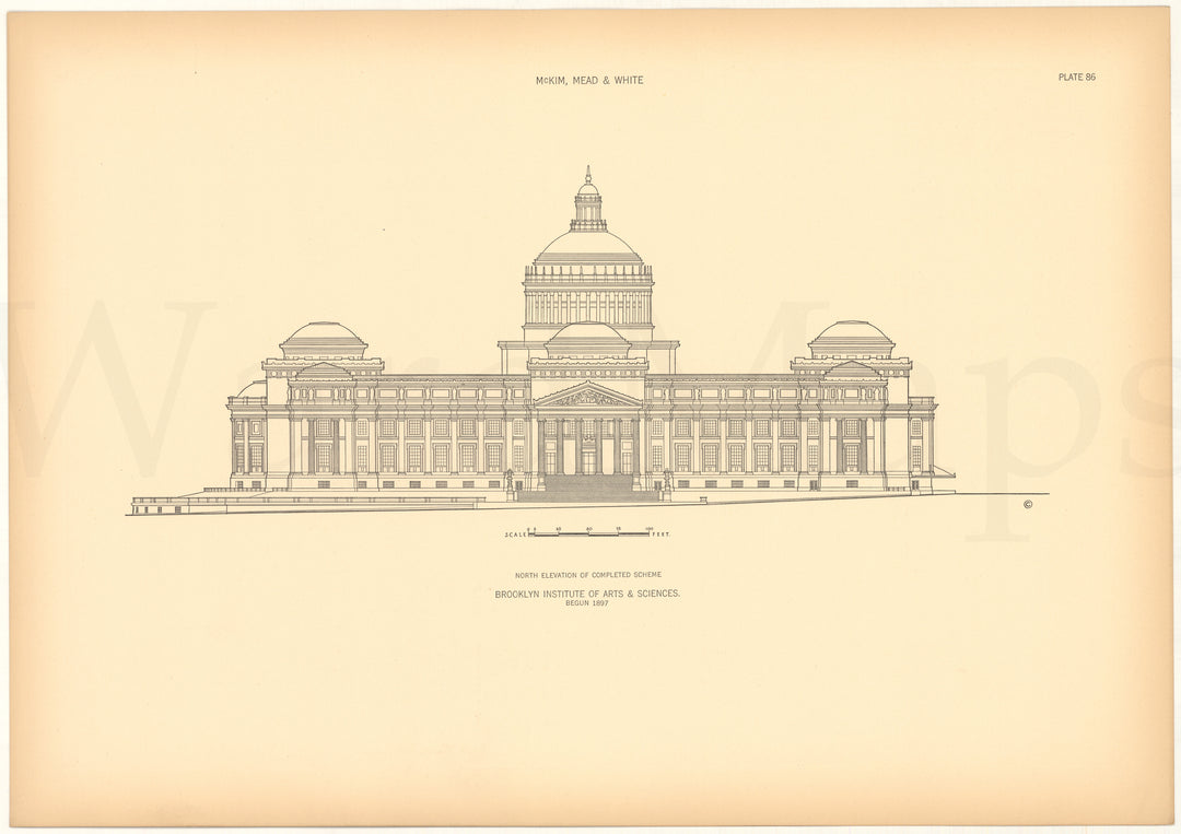 McKim, Mead & White Plate 086: Brooklyn Institute of Arts & Sciences, New York, NY 1897