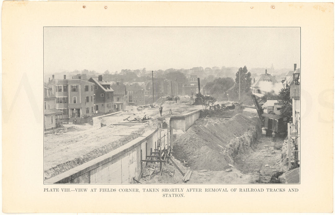BTD Report 1926 Plate 08: Dorchester Tunnel Extension Construction at Fields Corner Station