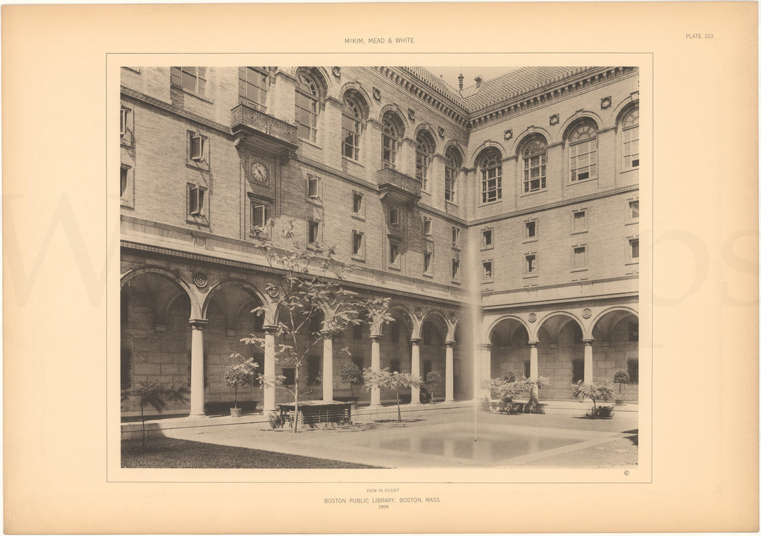 McKim, Mead & White Plate 103: Boston Public Library, Massachusetts 1898