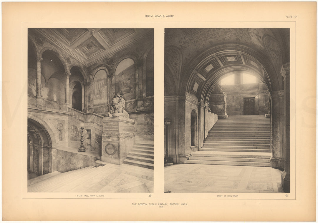 McKim, Mead & White Plate 104: Boston Public Library, Massachusetts 1898