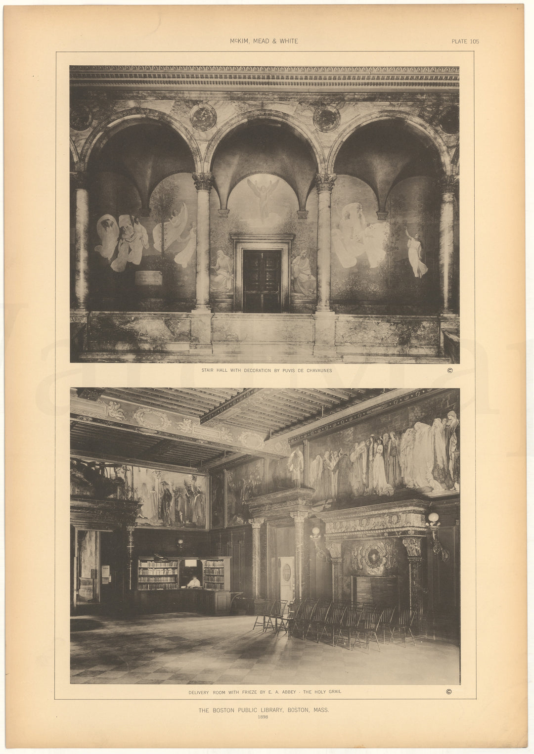 McKim, Mead & White Plate 105: Boston Public Library, Massachusetts 1898