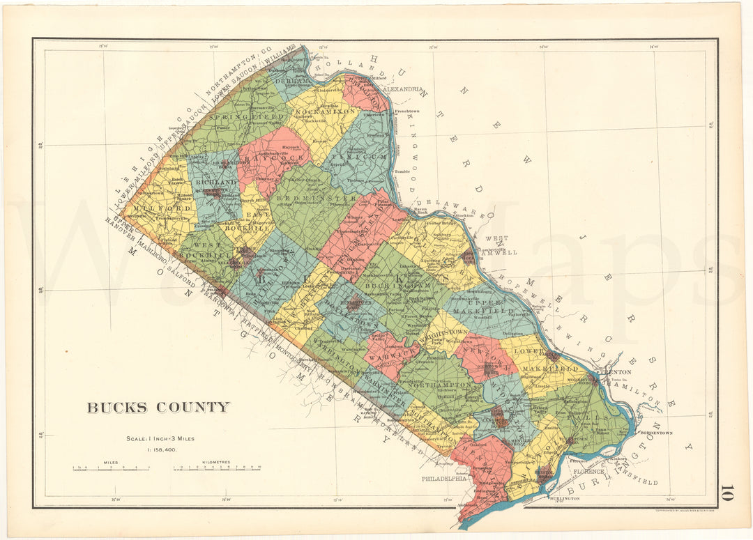 Pennsylvania 1901 Plate 10: Bucks County