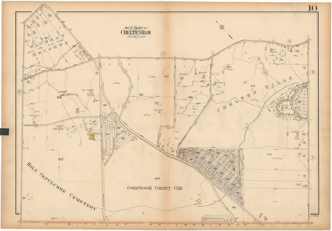 Montgomery County, Pennsylvania 1927 Plate 10: Cheltenham