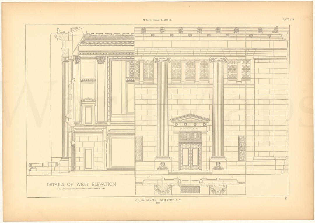 McKim, Mead & White Plate 119: Cullum Memorial, West Point, New York 1898