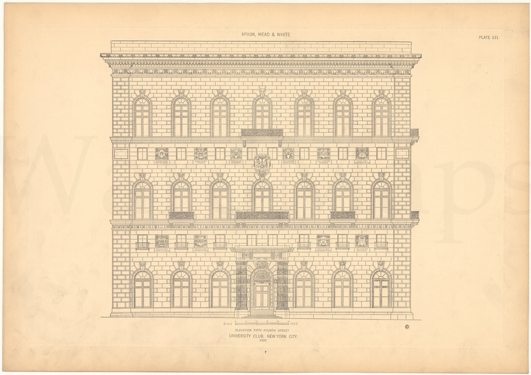 McKim, Mead & White Plate 131: University Club, New York, NY 1900
