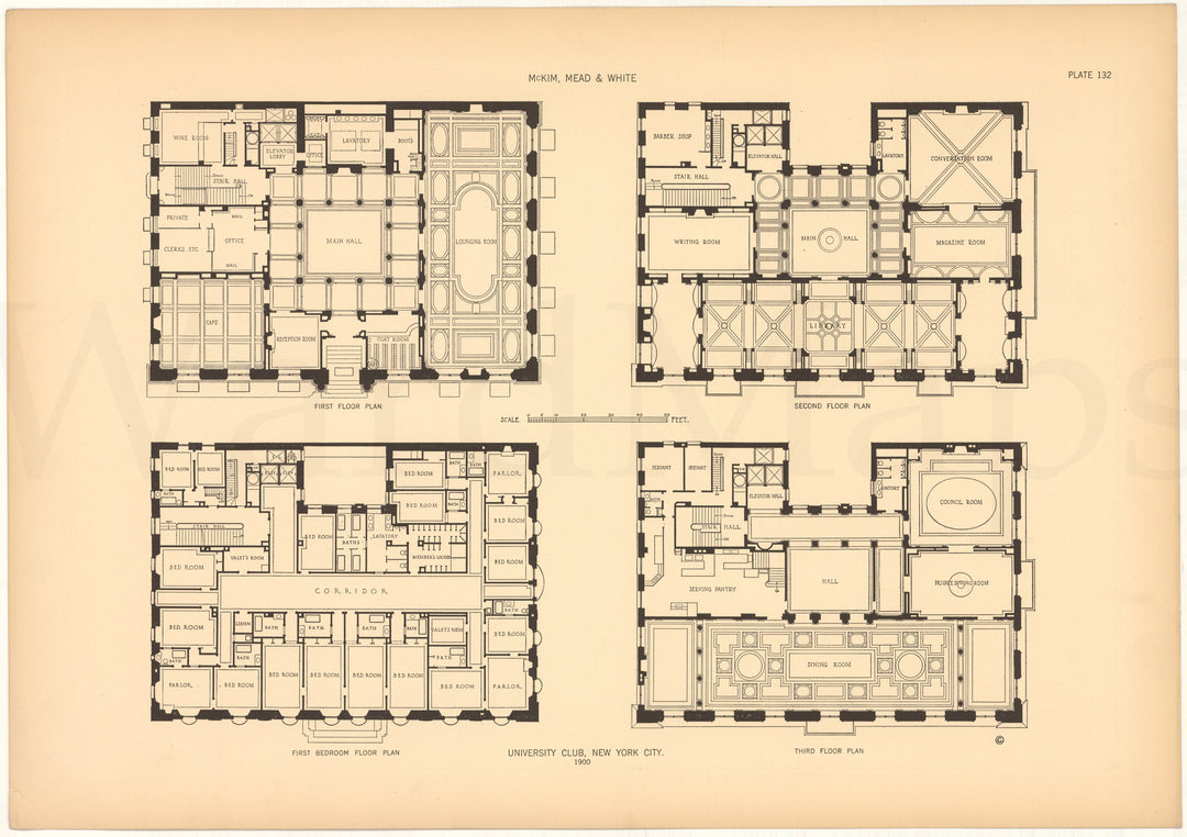 McKim, Mead & White Plate 132: University Club, New York, NY 1900