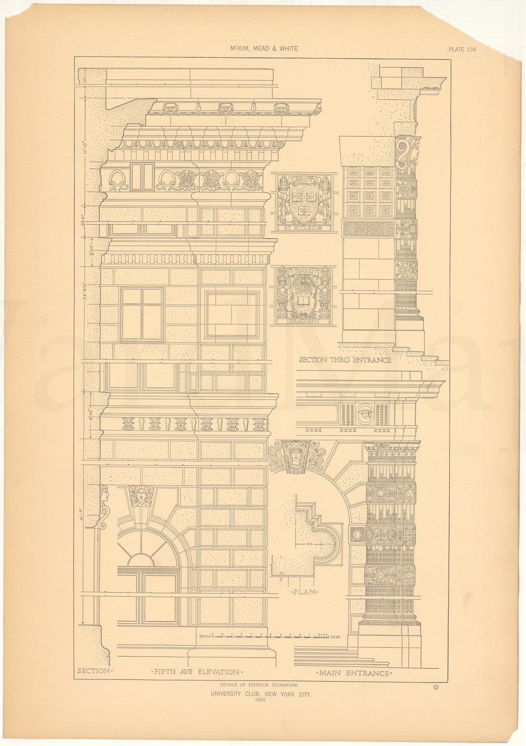 McKim, Mead & White Plate 134: University Club, New York, NY 1900