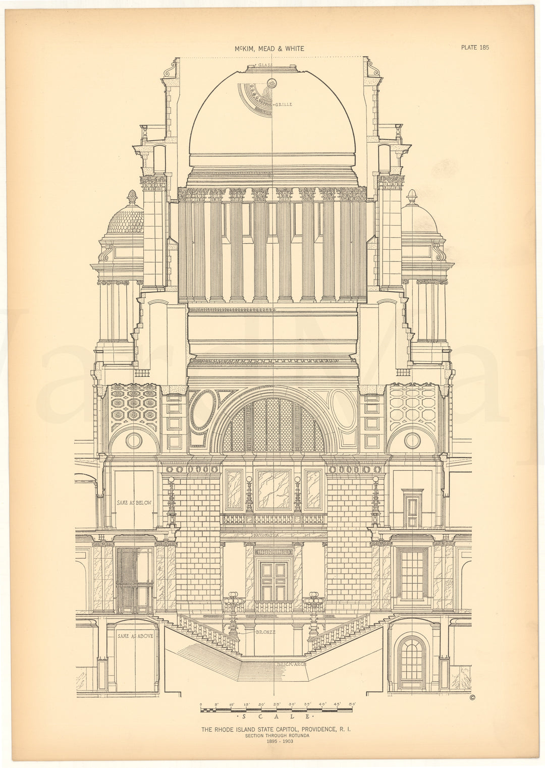 McKim, Mead & White Plate 185: Rhode Island State Capitol 1903