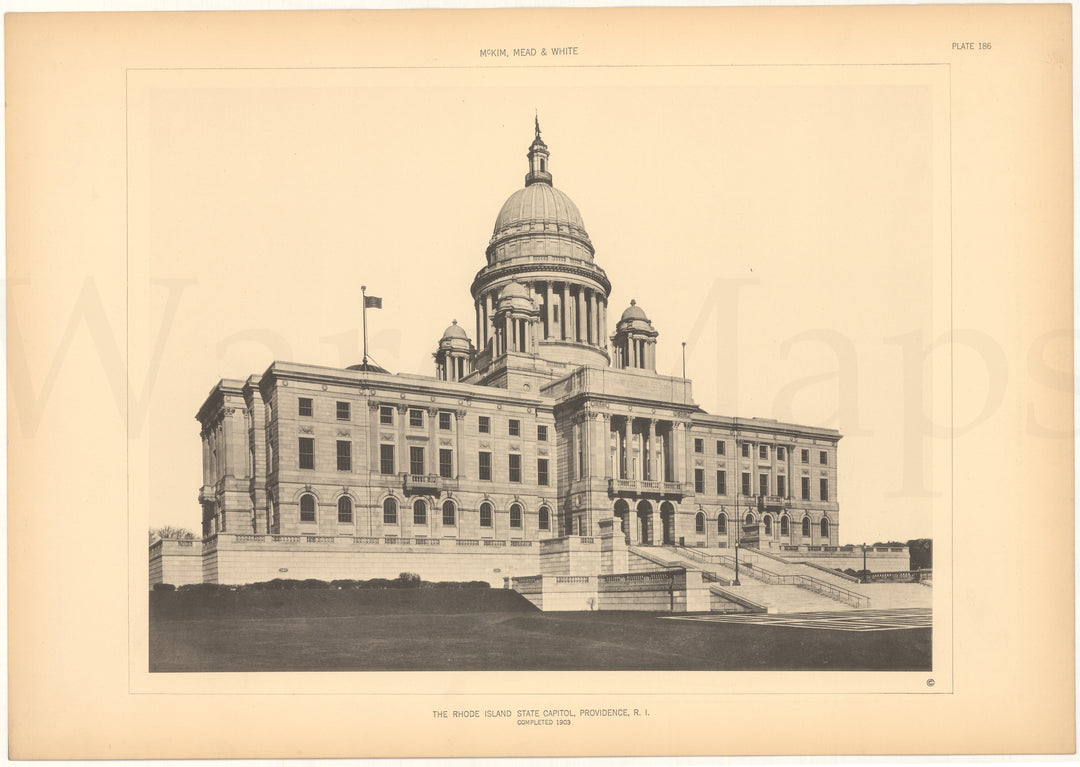 McKim, Mead & White Plate 186: Rhode Island State Capitol 1903