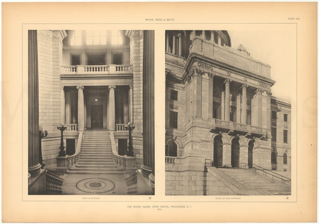McKim, Mead & White Plate 187: Rhode Island State Capitol 1903