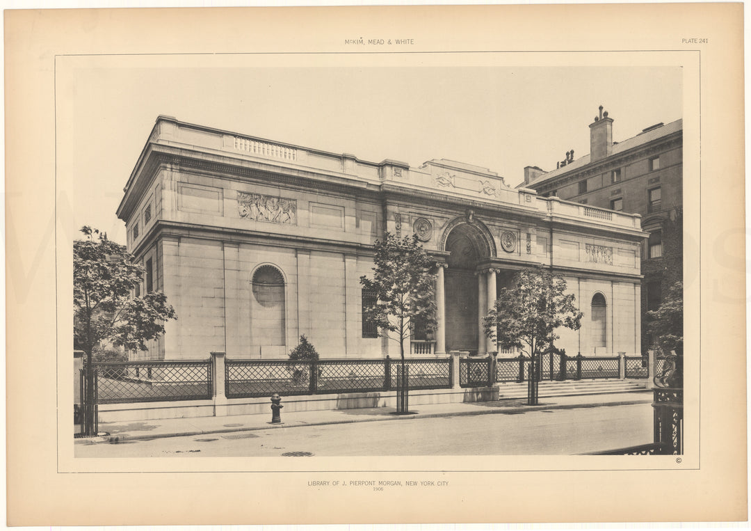 McKim, Mead & White Plate 241: Morgan Library, New York, NY 1906