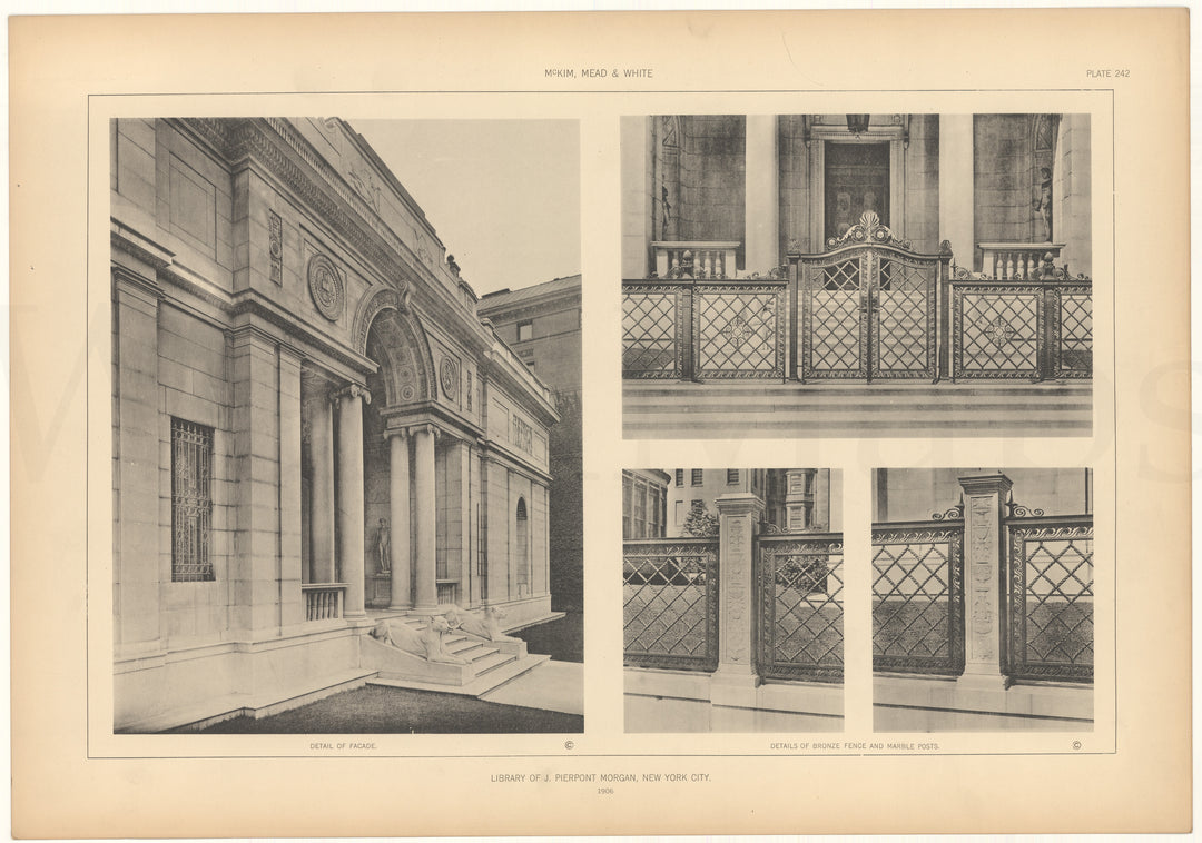 McKim, Mead & White Plate 242: Morgan Library, New York, NY 1906