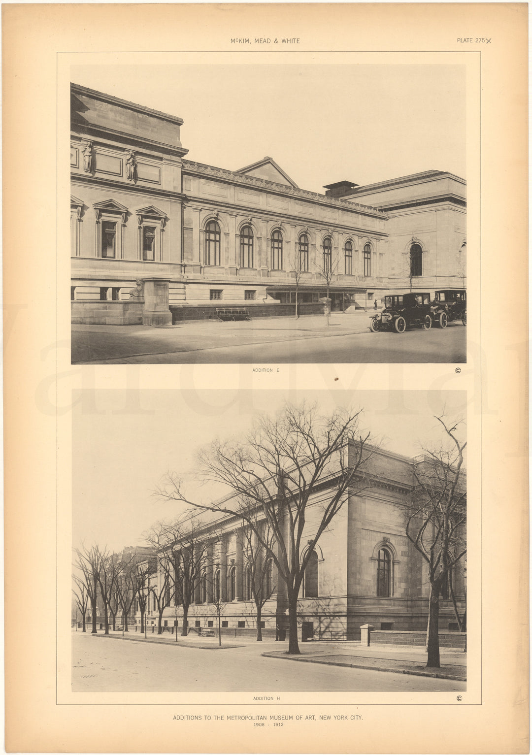McKim, Mead & White Plate 275: Metropolitan Museum of Art Additions, New York, NY 1908-1912