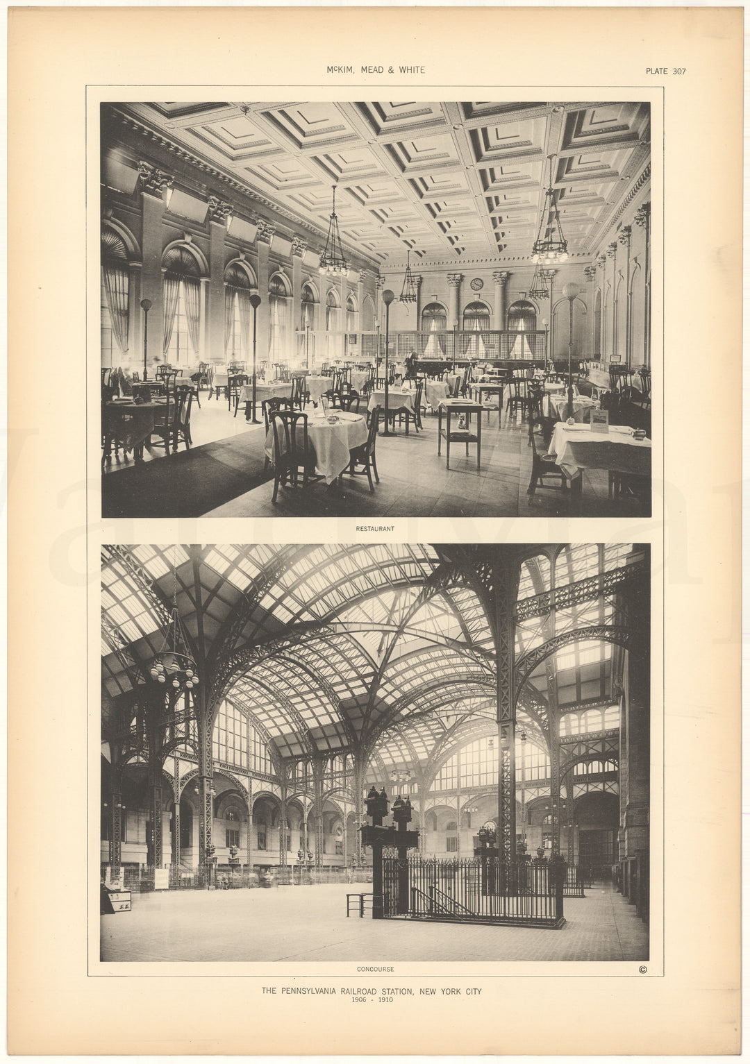 McKim, Mead & White Plate 307: Pennsylvania Station, New York, NY 1906-1910
