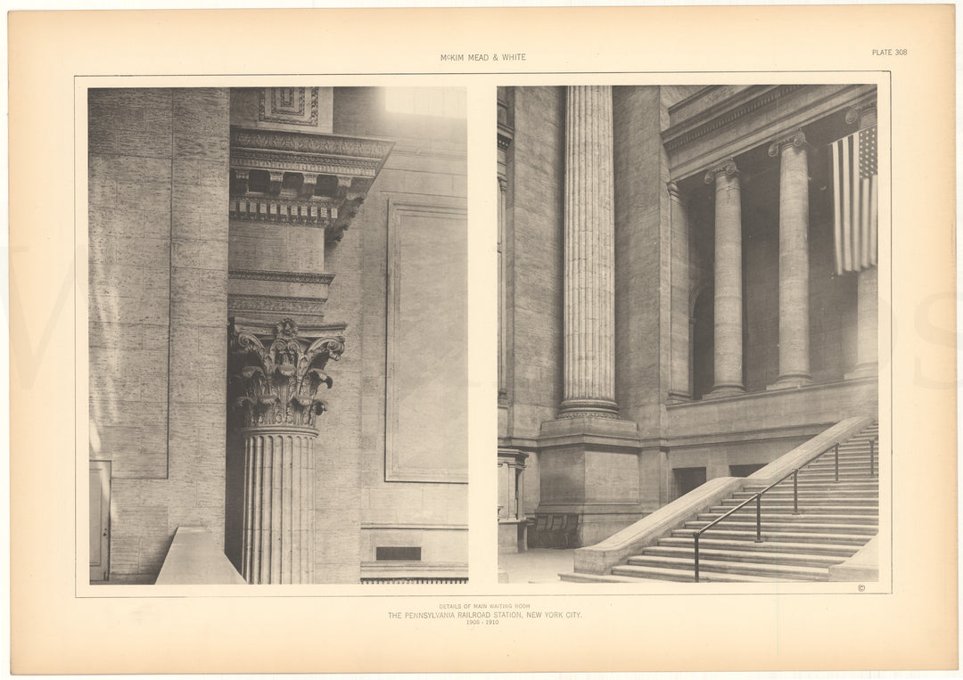 McKim, Mead & White Plate 308: Pennsylvania Station, New York, NY 1906-1910