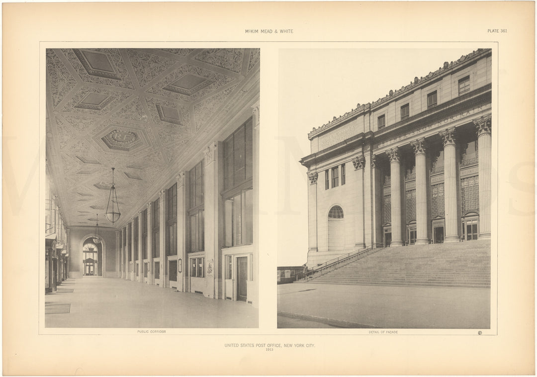 McKim, Mead & White Plate 361: Farley Post Office, New York, NY 1913