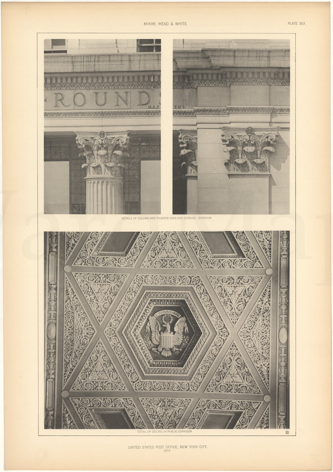 McKim, Mead & White Plate 363: Farley Post Office, New York, NY 1913