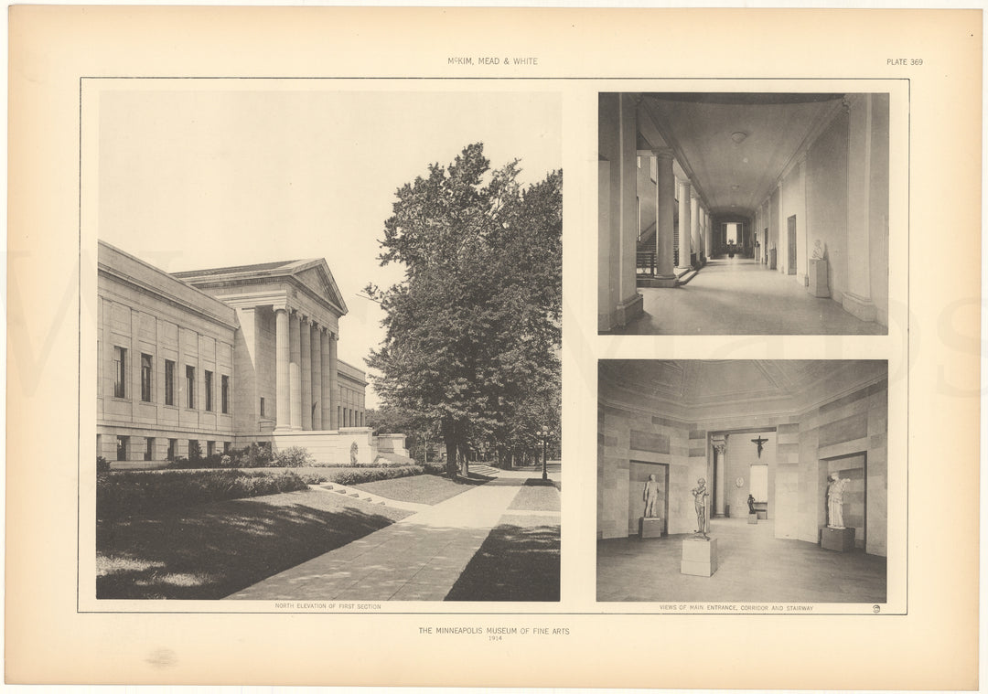 McKim, Mead & White Plate 369: Museum of Fine Arts, Minneapolis, Minnesota 1914