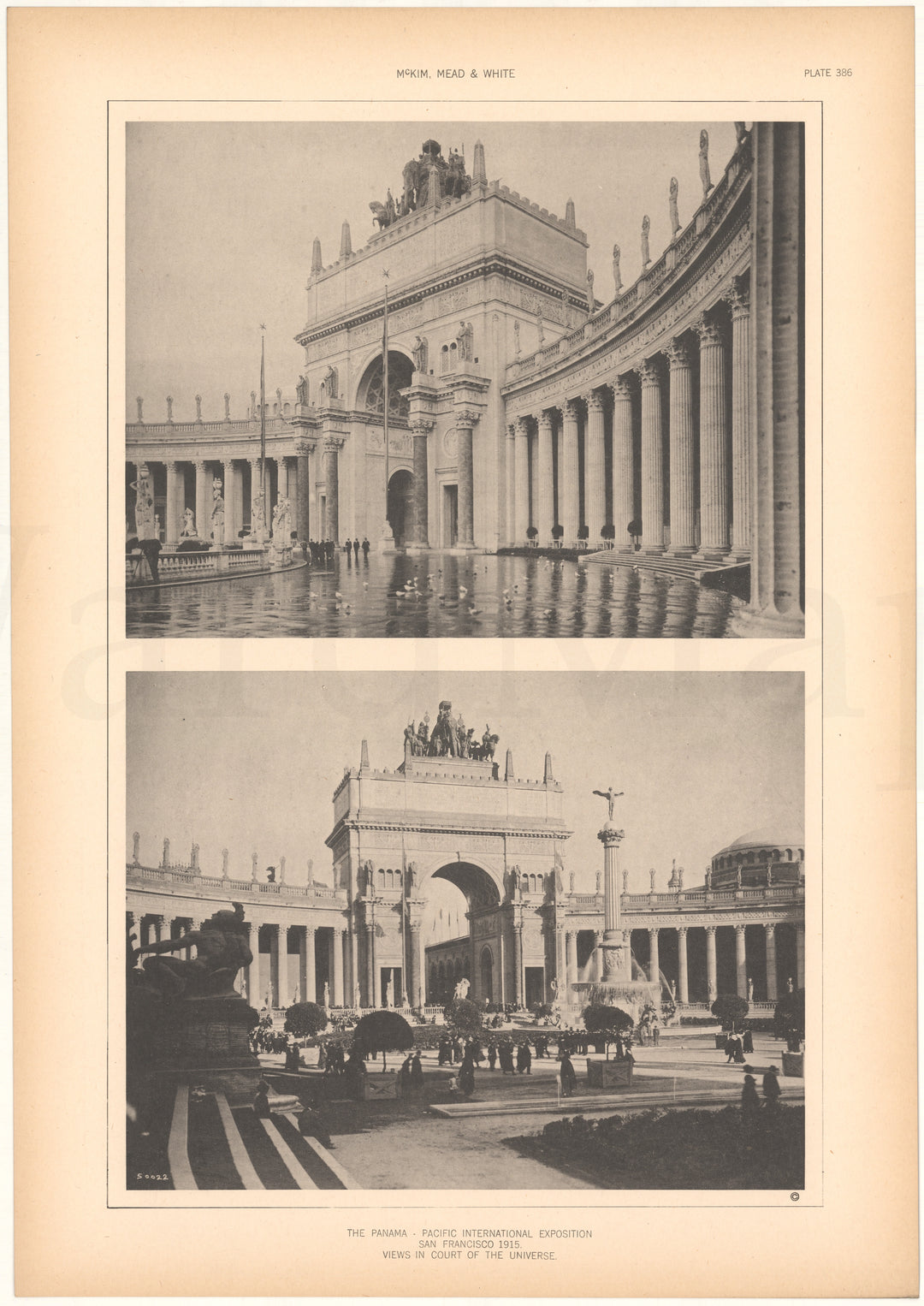 McKim, Mead & White Plate 386: Panama Pacific Exposition, San Francisco, California 1915