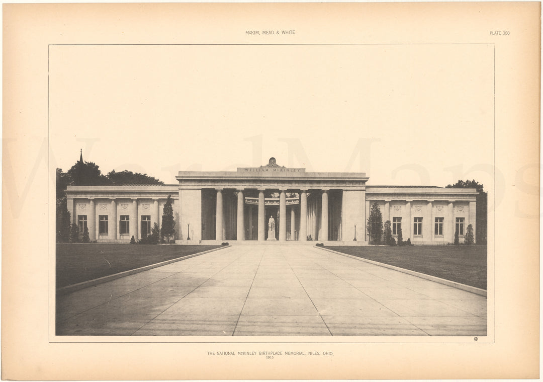 McKim, Mead & White Plate 388: McKinley Memorial, Niles, Ohio 1915