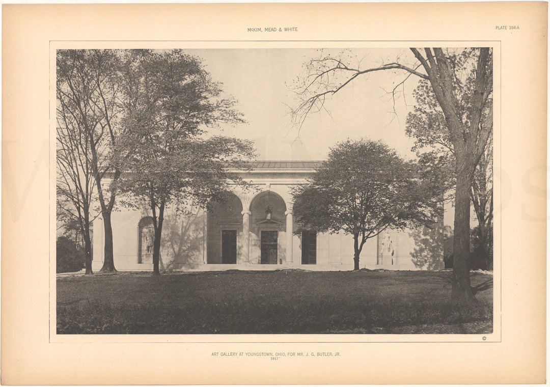 McKim, Mead & White Plate 394A: Butler Art Gallery, Youngstown, Ohio 1917