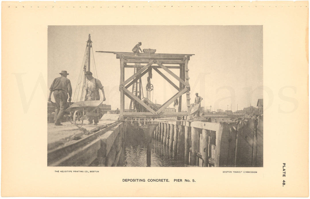 BTC Report 03 1897 Plate 48: Charlestown Bridge Pier 05, Boston, Massachusetts