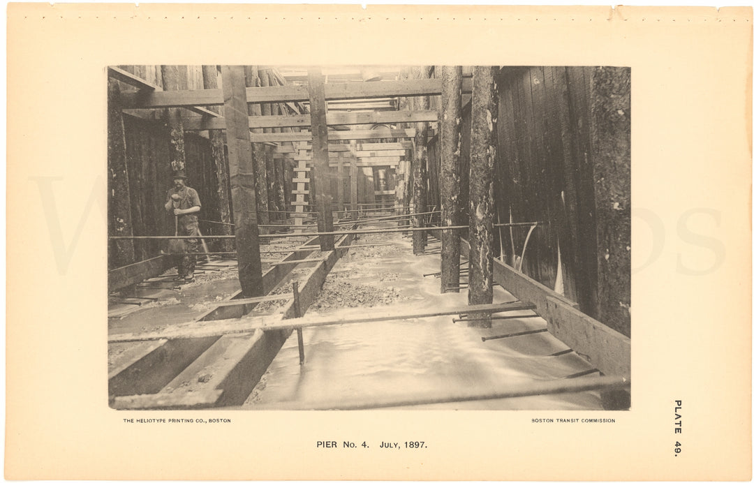 BTC Report 03 1897 Plate 49: Charlestown Bridge Pier 04, Boston, Massachusetts