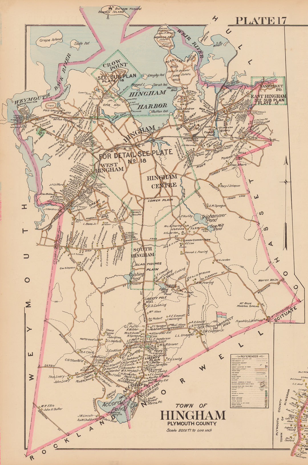 Plymouth County, Massachusetts 1903 Plate 017: Hingham
