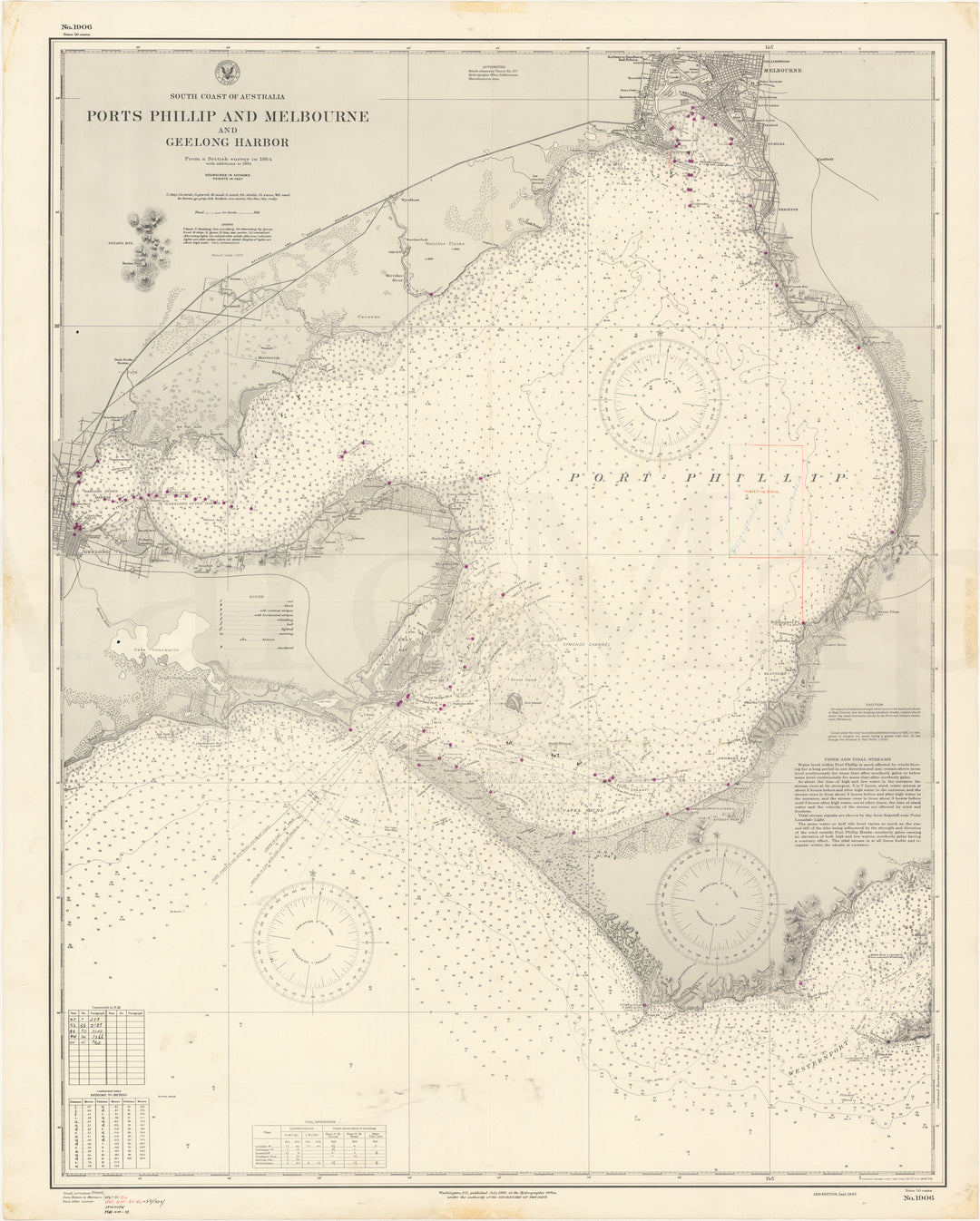 Ports Philip and Melbourne and Geelong Harbor, Australia 1934/1945
