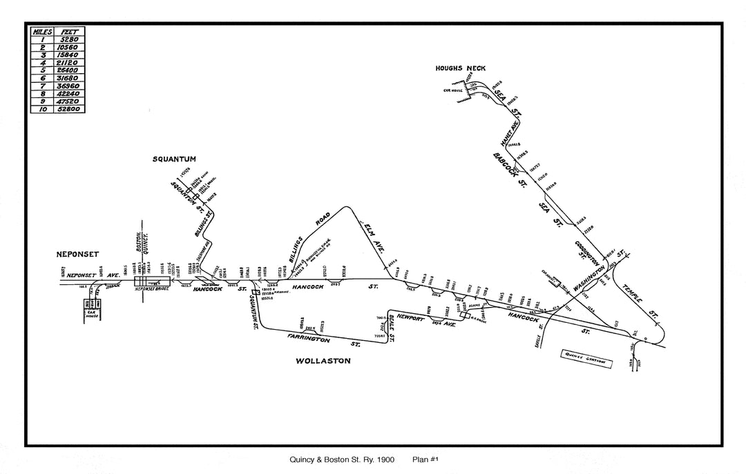 Quincy & Boston Street Railway Co. (Massachusetts) Track Mileage Plan 1900: Plan 01