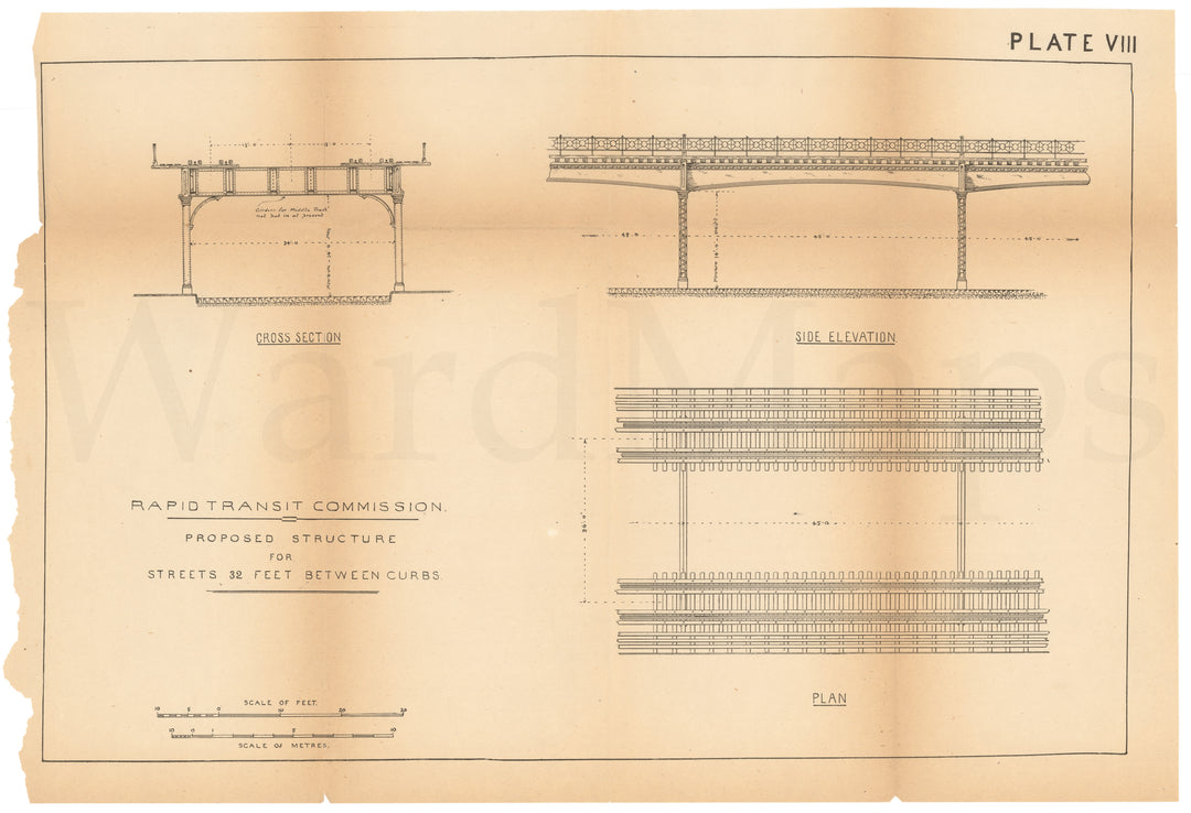 RTC Report 1892 Plate 08: Proposed Elevated Railway Structure, Boston, Massachusetts