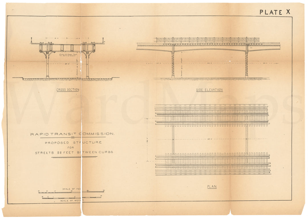 RTC Report 1892 Plate 10: Proposed Elevated Railway Structure, Boston, Massachusetts