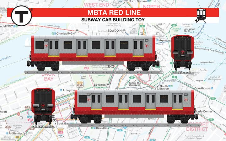 NEW! Boston MBTA Red Line Rapid Transit Subway Car Building Toy