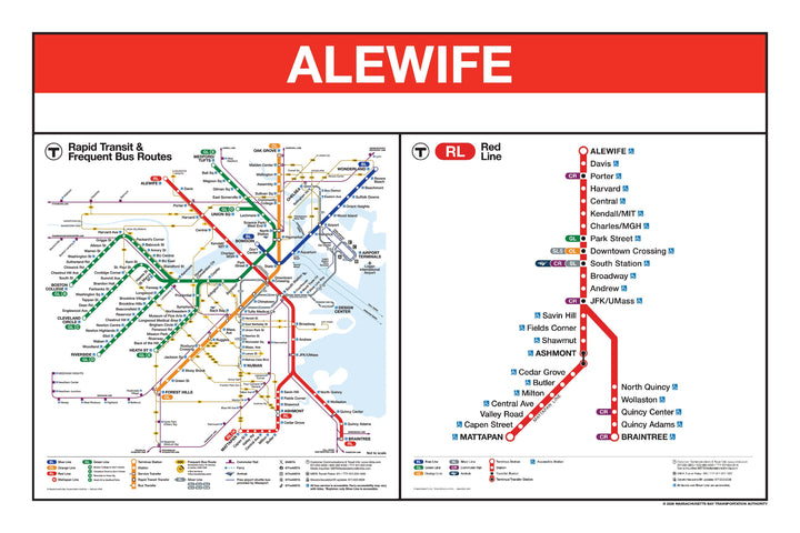Boston MBTA Red Line Station Panel Prints