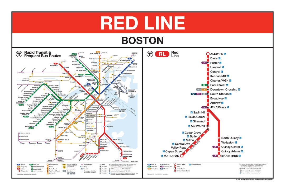 Boston MBTA Red Line Station Panel Prints