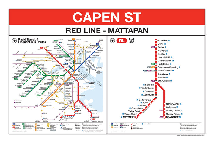 Boston MBTA Red Line Station Panel Prints