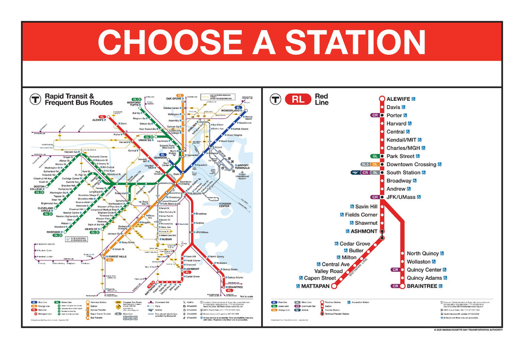 Boston MBTA Red Line Station Panel Prints