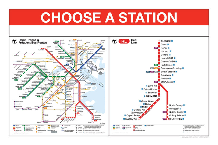 Boston MBTA Red Line Station Panel Prints