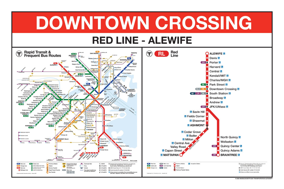 Boston MBTA Red Line Station Panel Prints
