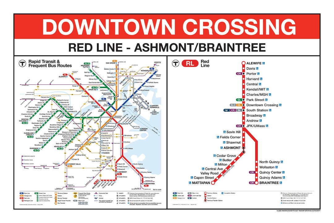 Boston MBTA Red Line Station Panel Prints