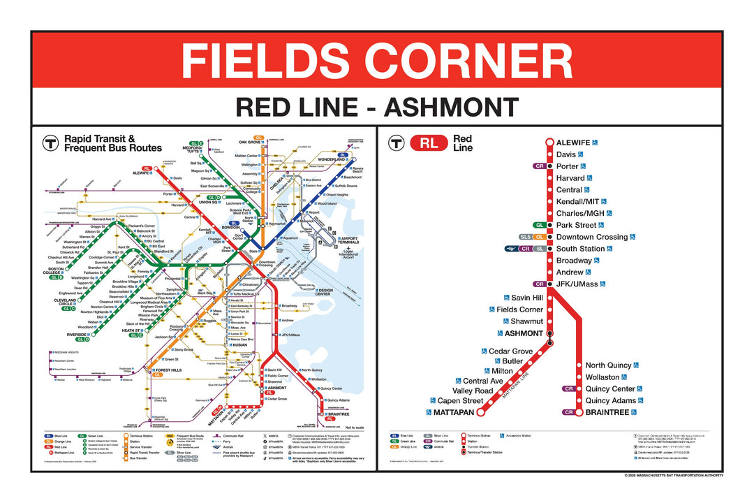 Boston MBTA Red Line Station Panel Prints