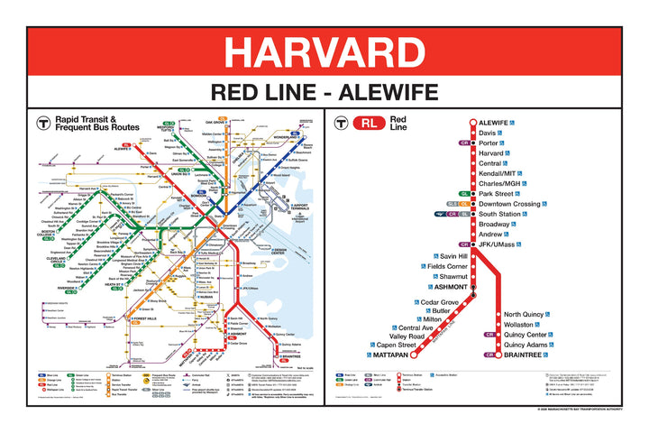 Boston MBTA Red Line Station Panel Prints