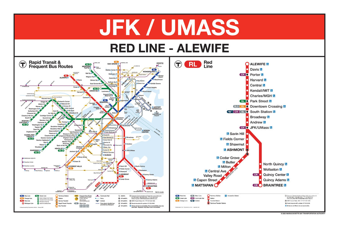 Boston MBTA Red Line Station Panel Prints