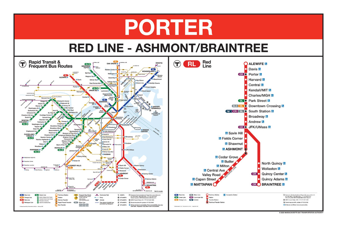 Boston MBTA Red Line Station Panel Prints